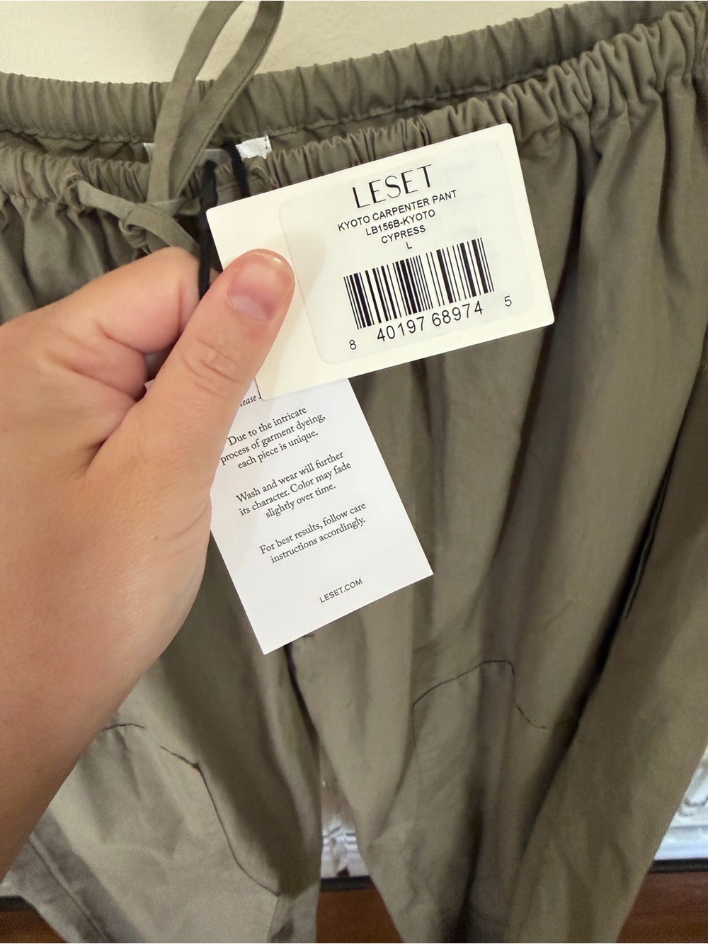 BNWT LESET Kyoto Carpenter Pant Cypress Large - Picture 5 of 5
